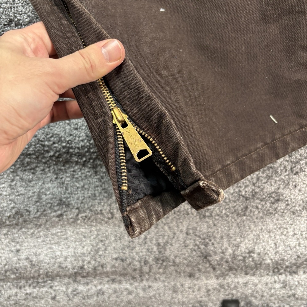 Vintage‎ Carhartt Bib Overalls Mens 40x32 Brown Canvas Quilted Insulated R27 DKB - Picture 9 of 14